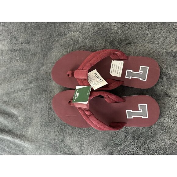Lacoste Men's Randle SPM Canvas Flip Flop Red Size 11  New - Picture 7 of 16